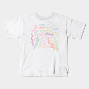 Pastel Watercolor Squiggles Kids T-Shirt